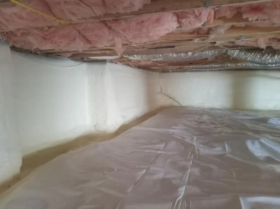 Crawl space encapsulation with closed-cell spray foam for Attic Insulation in Glen Ellyn